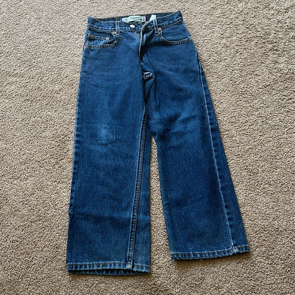 LEVI'S 569 BOY'S SIZE JEANS DARK BLUE size 9 Regular 241/2 x 23 1/2 loose
